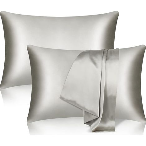 Funda De Almohada - Seda De Morera 100 - Reversible - Cremallera Oculta Lateral - 51 X 76 Cm - Pack De 2 (1/5)