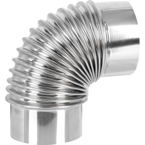 Poêle Inoxydable en Acier Cheminée Coude Tuyau D' échappement Poêle À Bois Cheminée Coude Chauffage Poêle Fumées D' échappement de Tuyau 10Cm (1/5)