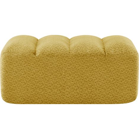 Puf reposapiés modular de felpa bouclé amarilla 104x61x45 cm MODENUIT (1/5)