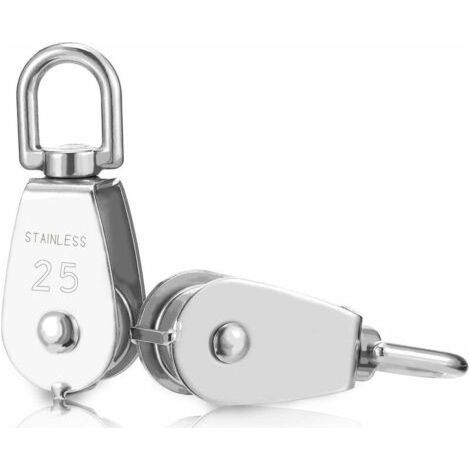 2 Stück 304 Edelstahl-Riemenscheibe M25 Heberolle Lastrolle (1/4)