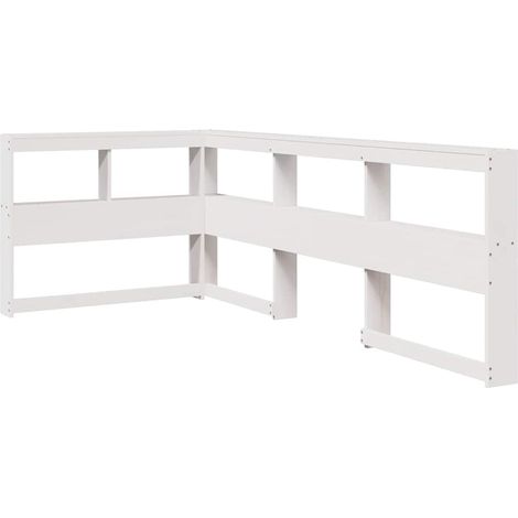 Maison Exclusive - Testiera Libreria a L Bianca 80 cm in Legno Massello di Pino