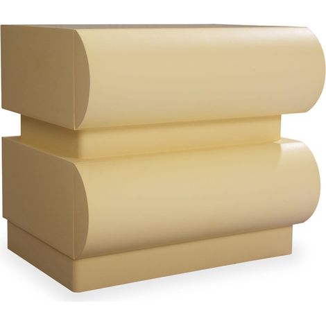 Table de Chevet 2 Tiroirs "Sherazade" 45cm Beige (1/4)