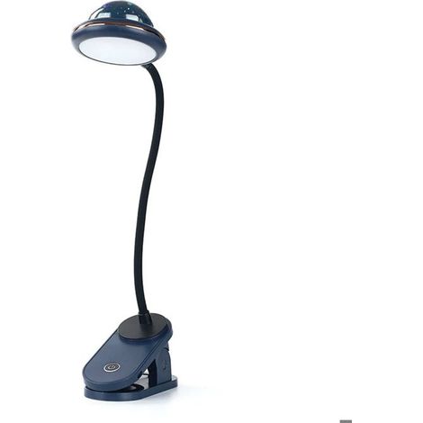 Lampe de lecture à pince LED rechargeable par USB avec projection d'étoiles, veilleuse à pince étoile, lampe de projecteur, lampe d