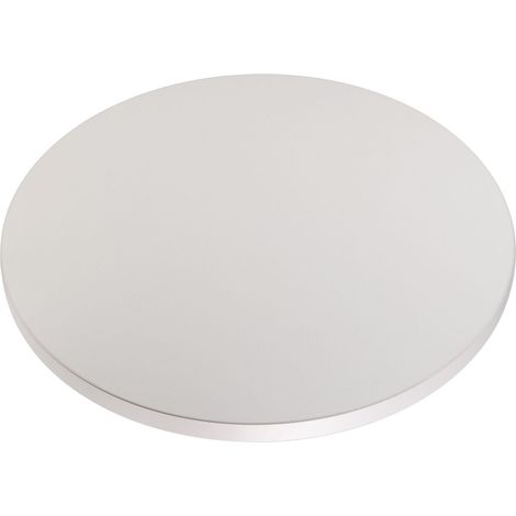 Plateau laminé gris rond, diamètre 50 cm, pour bureau, table, table basse (1/5)