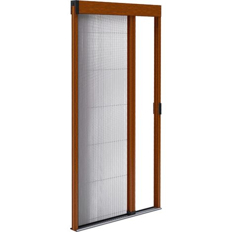 Zanzariera plissettata automatica L1200 x H 2400 mm - Rovere dorato