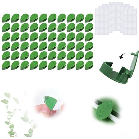60 clips para plantas con 72 pegatinas, ideales para sujetar plantas de jardín, para decoración interior y exterior. (1/5)