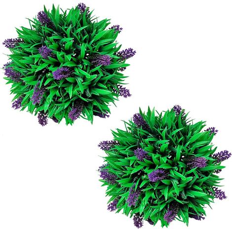 vidaXL Set Palle di Bosso Artificiale 2 pz con Lavanda 28 cm