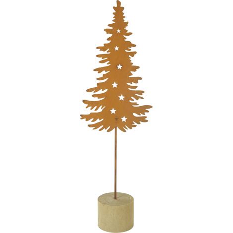 TrendLine Baum mit Sternen aus Metall 13,5 x 7 x 42 cm braun Figur