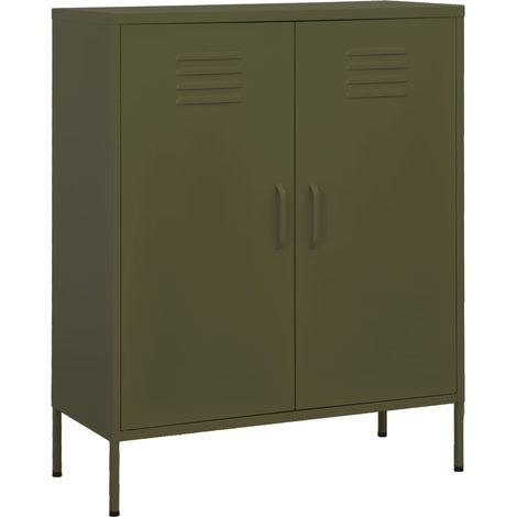Armoire de rangement Vert olive 80x35x101,5 Acier 4 (1/5)