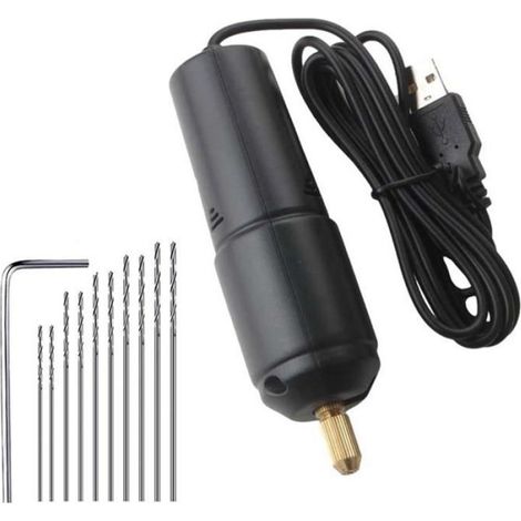 1 Mini perceuse électrique, interface USB, 5V DC, forets inclus, pour modélisme et loisirs créatifs (1/5)