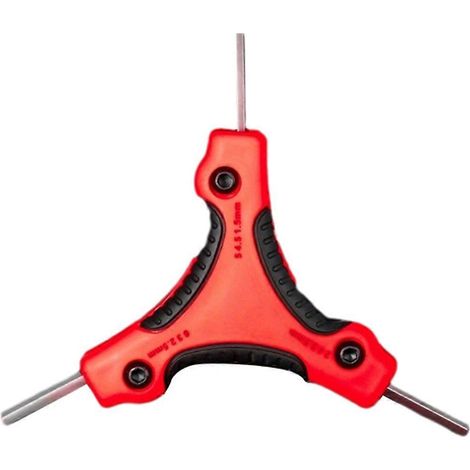 Clé hexagonale pliante en forme d'étoile, outil de tournevis portable rouge-- (1/5)