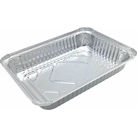 Plats en aluminium jetables BBQ Plat à graisse Plateau de collecte 50 pièces (1/4)