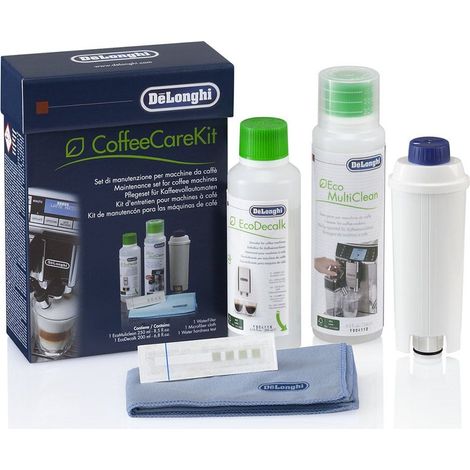 Kit de mantenimiento para cafetera Delonghi: Descalcificador + Limpiador del sistema de leche + Filtro de agua