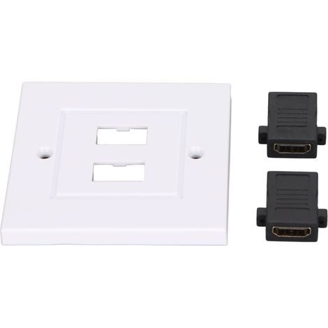 Panneau mural HDMI double port avec rallonge pour câble multimédia haute définition (1/5)