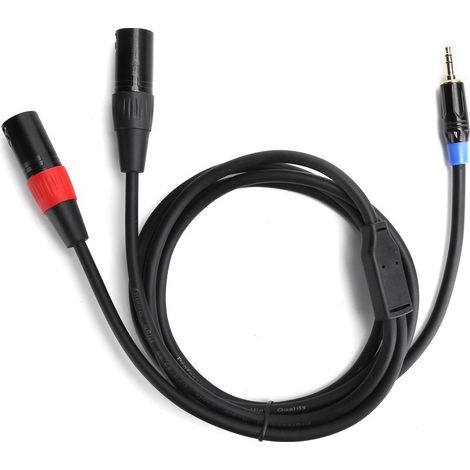 Câble Audio 3.5mm Jack Mâle vers Double XLR Mâle pour Console de Mixage 5m (1/5)