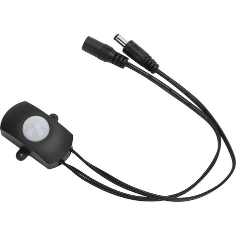 Détecteur infrarouge LED, facile à installer et à utiliser Plug and Play LED capteur infrarouge pour bibliothèque pour cuisine pour armoire de toilette(Le noir).