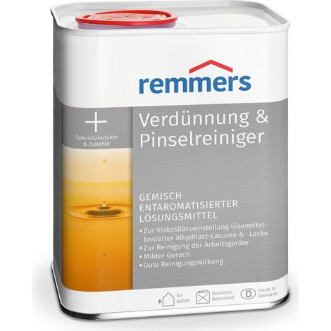 Remmers Verdünnung & Pinselreiniger, 0,75 Liter, Universal Verdünnung, reinigt Pinsel und Arbeitsgeräte, milder Geruch, gute Reinigungswirkung (1/3)