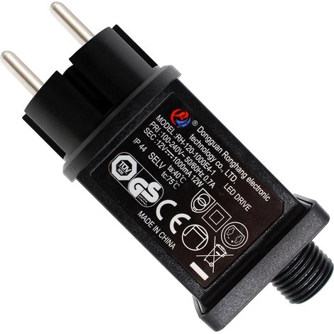 Contrôleur LED 12 V 1 A classe 2 Adaptateur secteur Ip44 Contrôleur d'éclairage LED Transformateur basse tension pour guirlandes lumineuses de Noël Décorations gonflables (1/5)