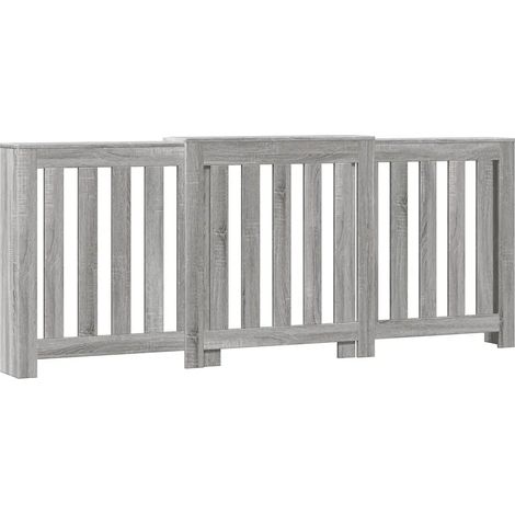 Cubrerradiador moderno con estante práctico 205 x 21,5 x 83,5 cm madera contrachapada gris sonoma 020049848 (1/5)
