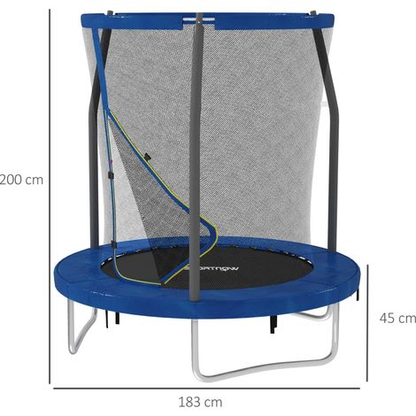 6ft Trampoline with Safety Enclosure Net, Steel Frame Outdoor Trampoline, with Edge, Safety Cover