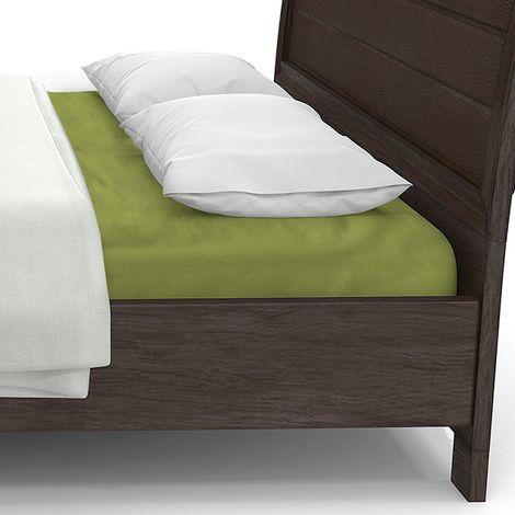 Lenzuolo letto sotto con angoli 100% puro cotone Made in Italy tinta unita Verde exotic - 1 Piazza