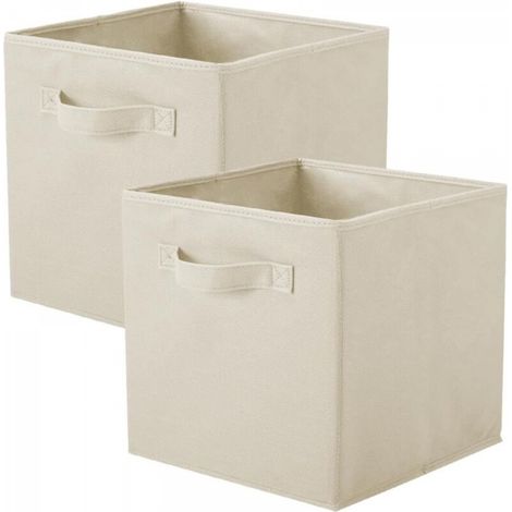 Lot de 2 boîtes de rangement en tissu pour linge, jouets, vêtements (1/5)