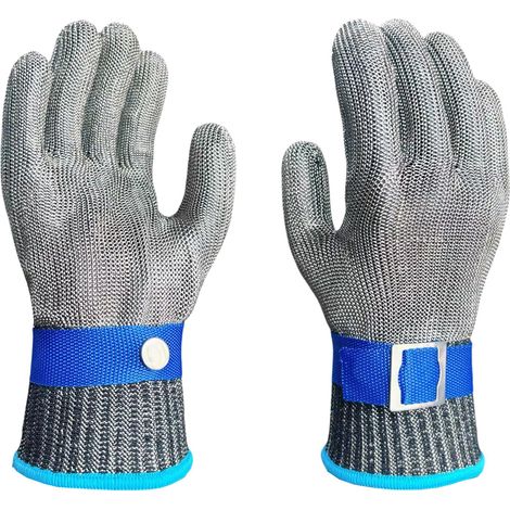 Fleischwolf-Schneider, Schutzhandschuhe für die Fleischverarbeitung, schnittfeste Edelstahlhandschuhe (2 Handschuhe)