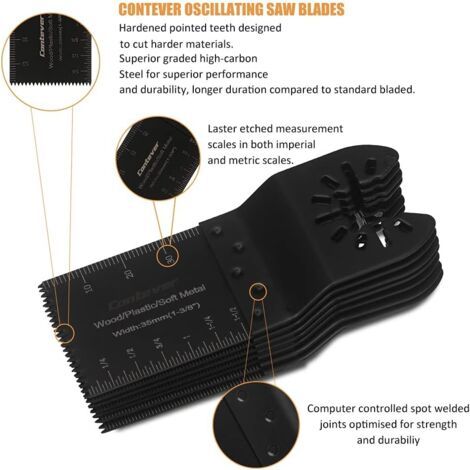 Outil Multifonction Lame de Scie Oscillante, 28pcs Lame Outil Multifonction Oscillants Accessoires Kit pour Plastique, Bois, Métal, Universelle Fein Multimaster, Dremel, Bosch, Makita, Dewalt (1/4)