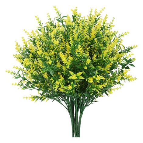 Lavande Artificielle - 4 Faisceaux - Hauteur 38 cm - Largeur 16,5 cm - 7 Branches Par Faisceau - Plastique PE Résistant UV - Pour Décoration Extérieure Jardin Porche (1/5)