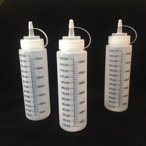 6 bouteilles vides de 350ml pour condiments et sauces, distributeurs pratiques pour cuisine et salade, accessoires de cuisine multifonctions (1/5)