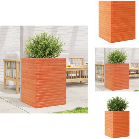Jardinière cire marron 50x50x68,5 cm bois de pin massif - Jardiniered'extérieure - Jardinière En Bois - Pot De Fleurs Extérieur - Bac À Fleurs - Décoration Jardin (1/5)