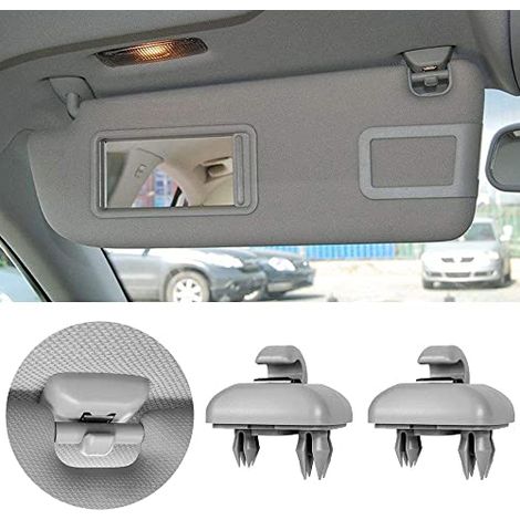 [JAMAIS UTILISÉ] Lot de 2 crochets pour pare-soleil de voiture - Compatible avec Audi A1 A3 A4L A5 A6L A7 Q3 Q5 (8E0 857 562) A7 B6 B7 B8 S4 S5, gris (1/5)