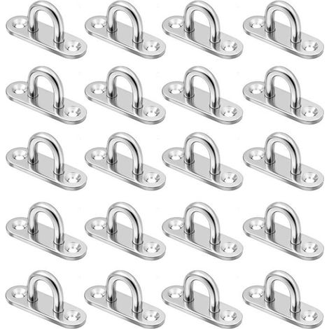 20 plaques oculaires inox M5 - pour fixation murale/plafond, voiles, suspensions (1/5)