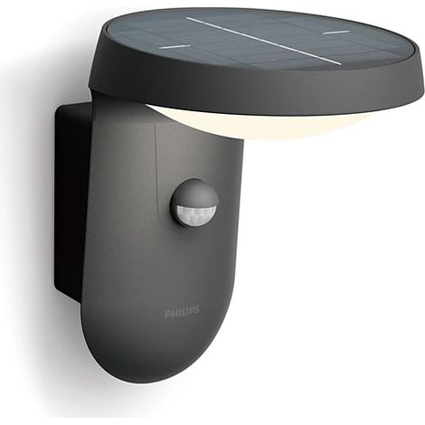 Applique led solaire avec capteur philips tyla 1,2w 4000k anthracite - 47695000 (1/5)