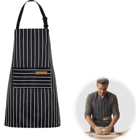 Tabliers de Cuisine, Tablier Ajustable avec Poche, Tablier de cuisine pour Cuisiner Jardinage, Barbecue Restaurant Cafe Boulanger Homme Femme (1/5)
