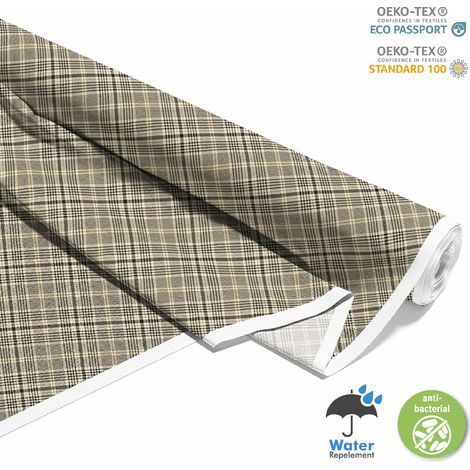 TESSUTI DECORATIVI PER ESTERNI OXFORD - Motivo a quadri marroni 2 I DX720 (1/5)