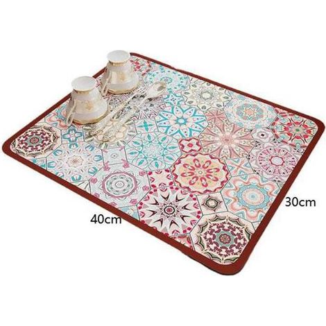 Tapis d'égouttage absorbant pour Café - Tapis de séchage de vaisselle - Tapis d'égouttage antidérapant - Tapis de comptoir en terre de diatomées - Tapis pour cafetière - Idéal pour cafetières, Plans d (1/5)