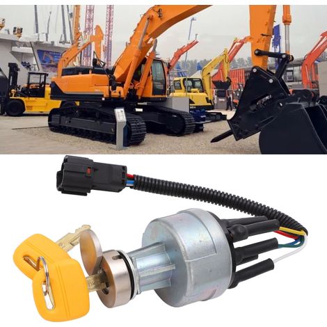 Contacteur d'allumage avec 2 clés, compatible avec HYUNDAI R200 R150 R215 R225-7-9 (1/5)