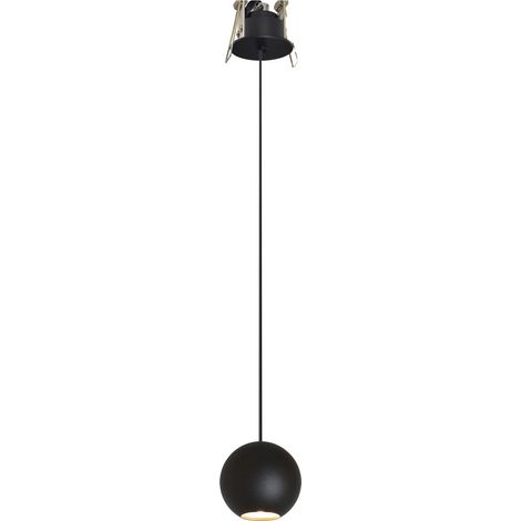 Lampada a Sospensione Sferica Bora 8,5W 36º 3000K Nero Opaco - Faretto LED da Soffitto ad Alta Resa Cromatica CRI93 - Beneito & Faure