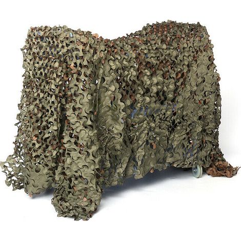 Filet de camouflage militaire, idéal pour la chasse, comme pare-soleil, décoration camouflage, parasol ou protection solaire pour terrasse, 4 x 2,5 m (1/4)