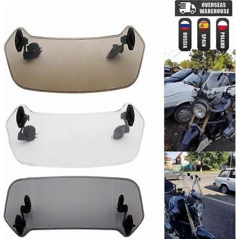 Extension de déflecteur de pare-brise universel variable à fixation par pince pour BMW R1200GS et F800GS, compatible Yamaha - B Plus fumé (1/5)