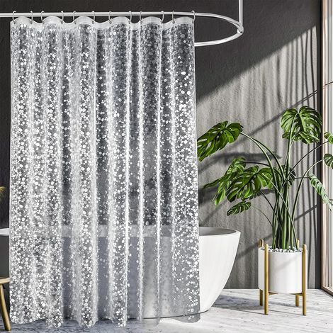 Rideau de Douche à Motif Galets 3D 180x200 cm Matériau PEVA (1/5)
