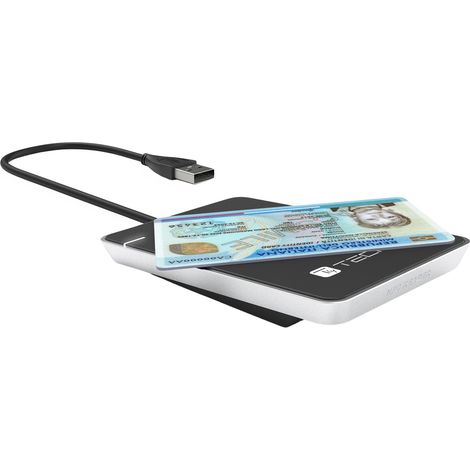 Techly I-CARD CAM-CIE lettore RFID USB Nero, Argento (1/5)