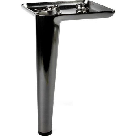 Piede in metallo per mobili e complementi d'arredo Ago17 nickel nero H 17cm. (1/5)