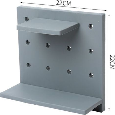 BRAVIX 3pcs Étagère murale en panneau perforé , Organisateur mural en plastique, pour maison, cuisine, salle de bain, bureau,(gris) (1/4)