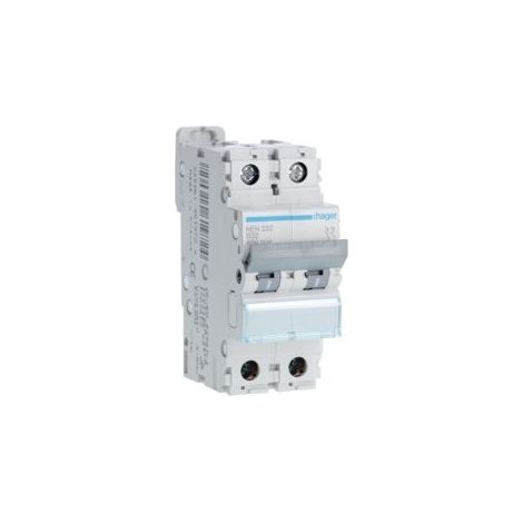 Disjoncteur 2 Pôles 6-10kA courbe B 32A 2 modules HAGER NEN232 (1/2)