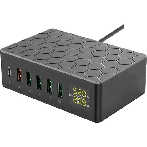 Chargeur USB 65W Type C PD 20W, Rapide, Adaptateur Hub QC3.0, chargeurs de téléphone Portable Sécurité Rapide (1/5)