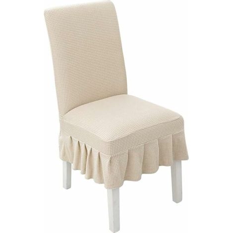DEESSE SHOP - Housses de Chaise 2 Pièces pour Protecteur de Chaise Housse Extensible Amovible Lavable Chaise Jaune (1/5)