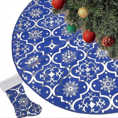 122 cm (48 Zoll) großer Weihnachtsbaumrock, weiche Schutzmatte, blau (1/5)
