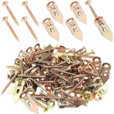 Lot de 120 Chevilles, Vis Acier Galvanisé, Fixation Murs Creux, Plaque De Plâtre, Étagères (1/5)